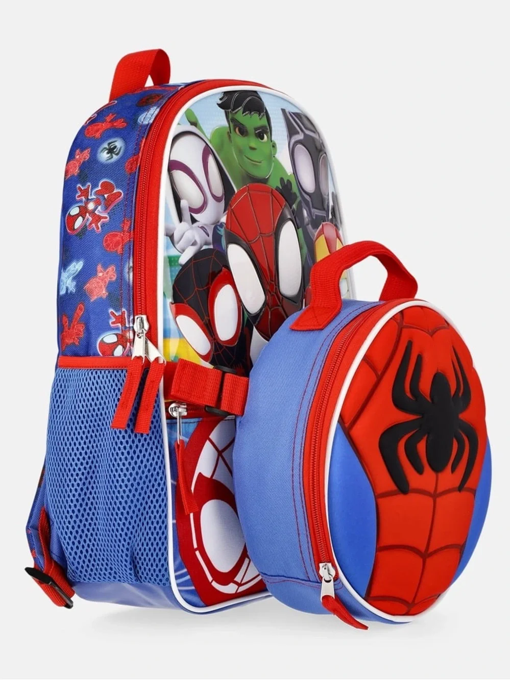 Kids Toddlers Superhero Spider-Man Backpack - Red & Blue W4